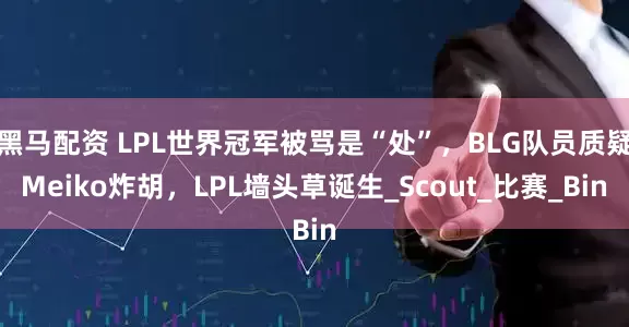黑马配资 LPL世界冠军被骂是“处”，BLG队员质疑Meiko炸胡，LPL墙头草诞生_Scout_比赛_Bin